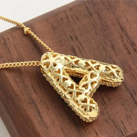 Anthropologe “A” diamond Gold Initial Pendant Necklace - Picture 4 of 11